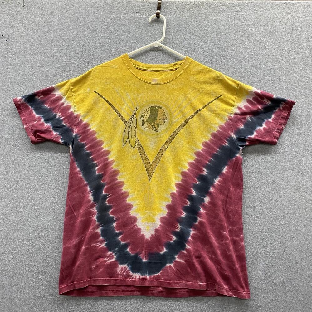 Washington Redskins Majestic Tie Dye T Shirt XL 2000s Y2K NFL Double Sided